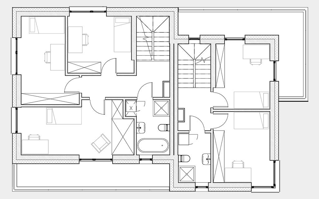 Budynek AB, rzut I piętra
