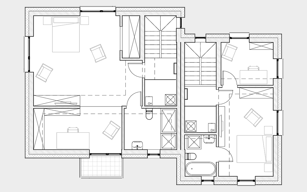 Budynek AB, rzut II piętra