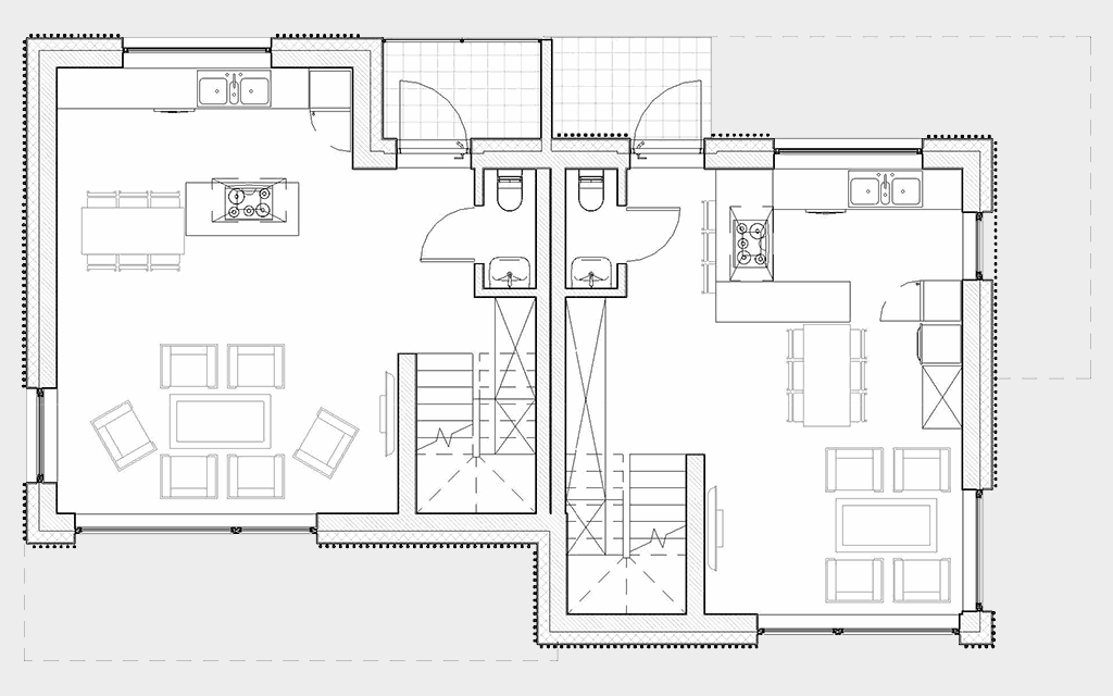 Budynek CD, rzut parteru
