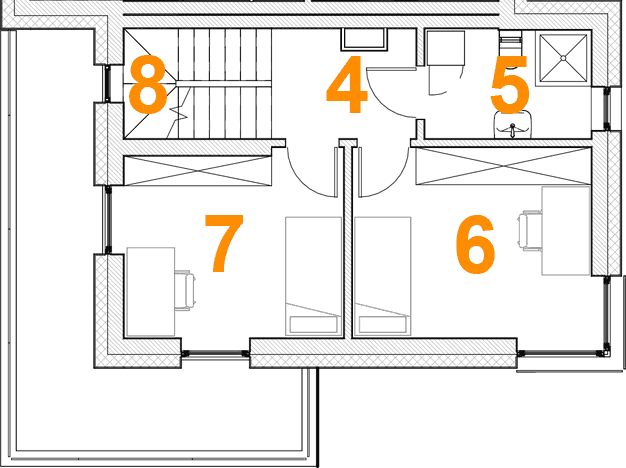 Lokal B, rzut I piętra
