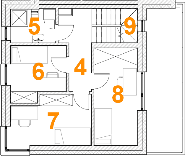 Lokal D, rzut I piętra