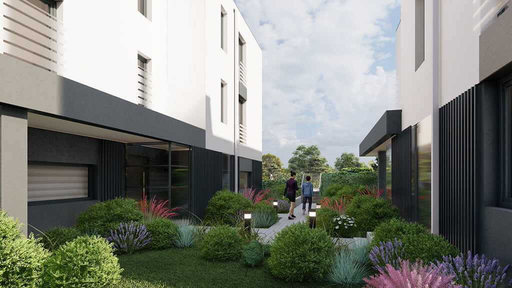 Widok budynków EF i GH od strony płn.